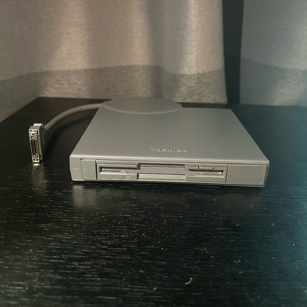 Toshiba FDD Attachment Case & External 3.5 Floppy Drive - Made in Japan
